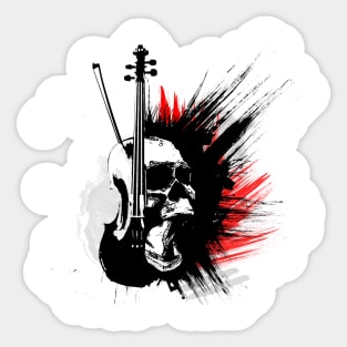 violin scull Sticker